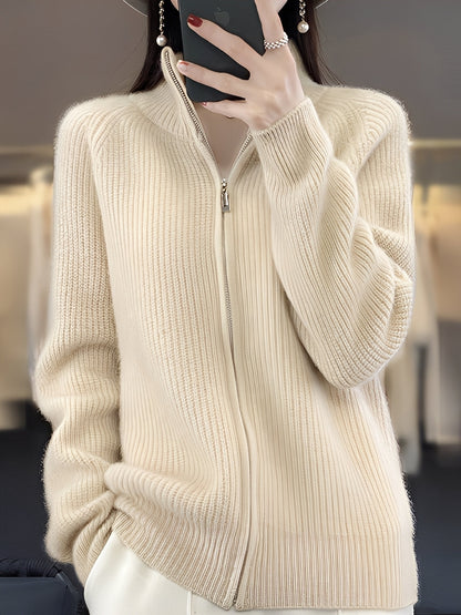 Brylee - Jachetă modernă din lână cu fermoar pentru femei