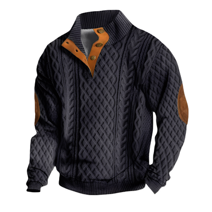 Austin - Pulover retro cu print stilizat pentru bărbați