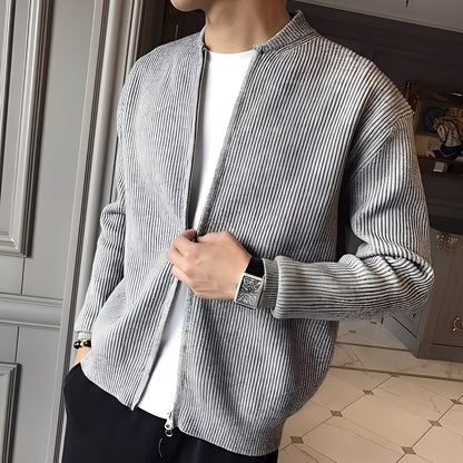 Damon - Pulover retro tricotat cu fermoar pentru bărbați