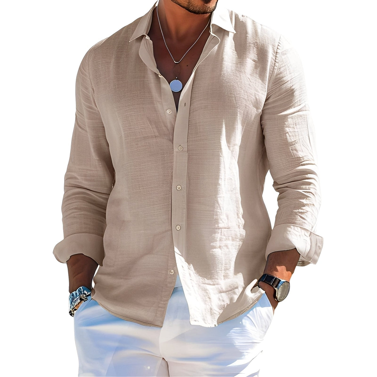 Félicien - Tricou polo cu mâneci lungi confortabil