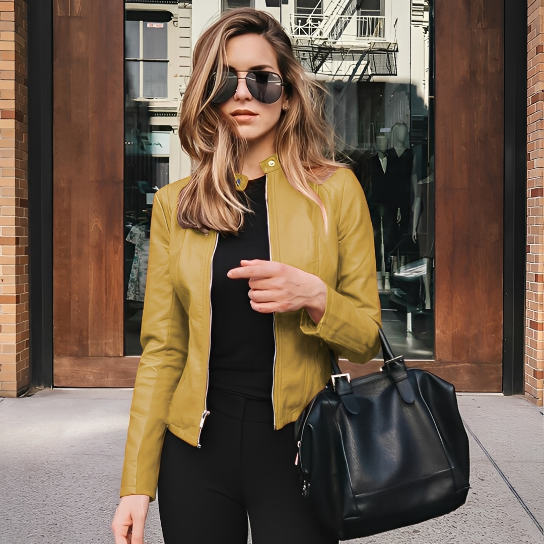 Lysiane - Jachetă de iarnă din piele, elegantă pentru femei