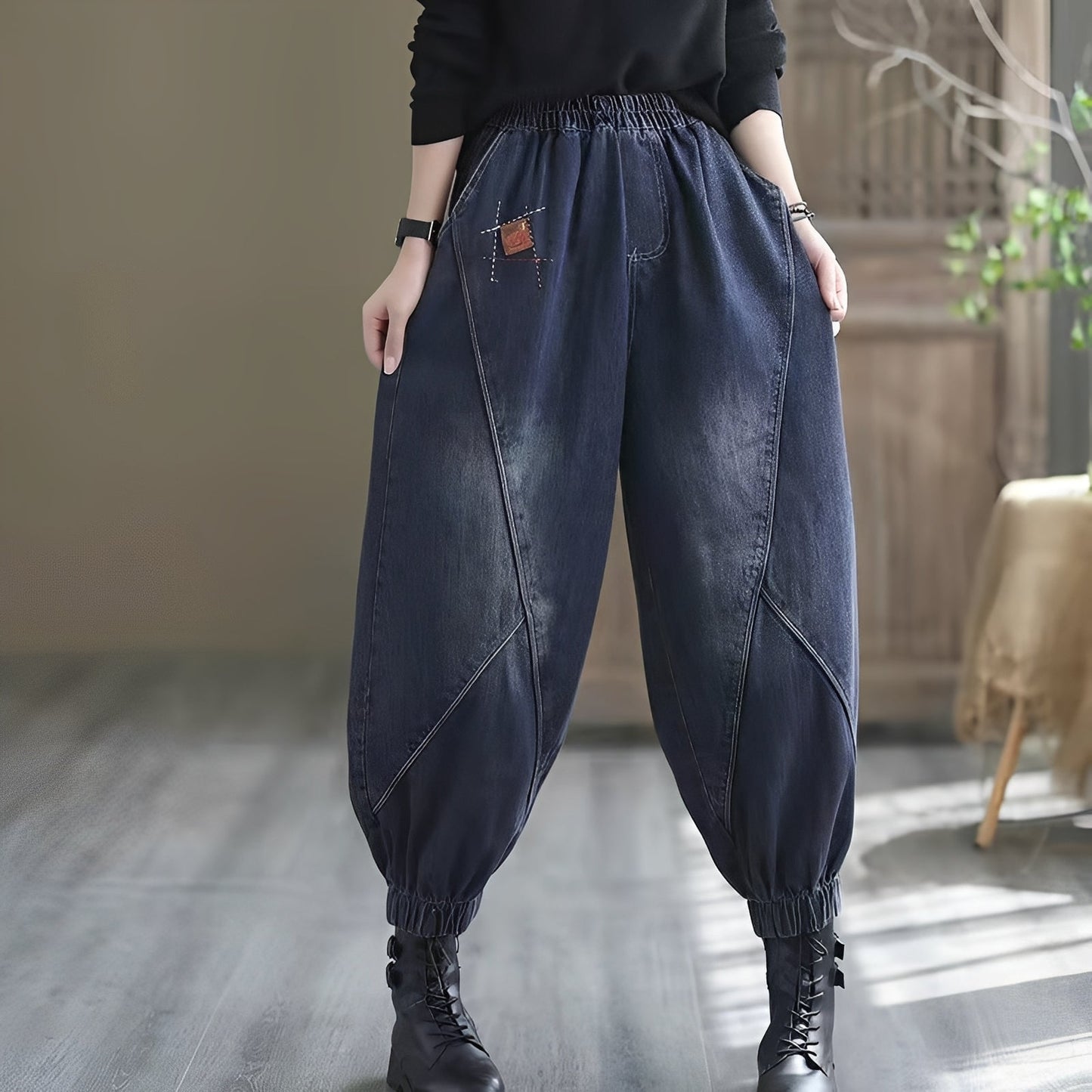 Maisy - Pantaloni jeans lejeri în stil retro pentru dame
