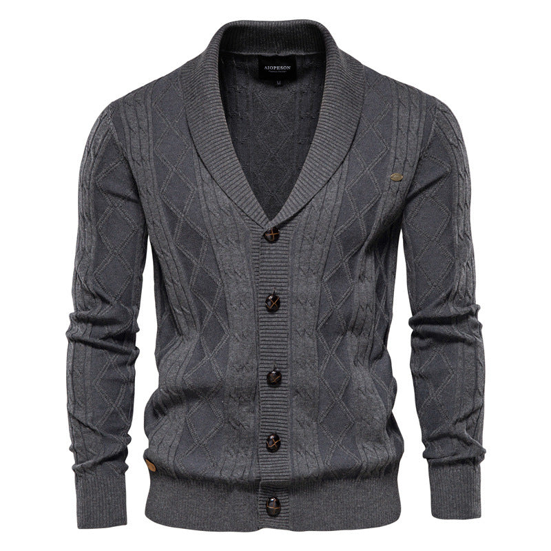 Jamison - Cardigan modern cu guler șal pentru bărbați