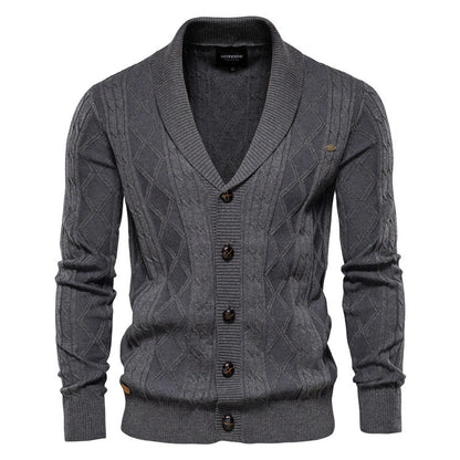 Jamison - Cardigan modern cu guler șal pentru bărbați
