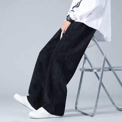Larry - Stil ocazional, pantaloni cord din velur pentru bărbați