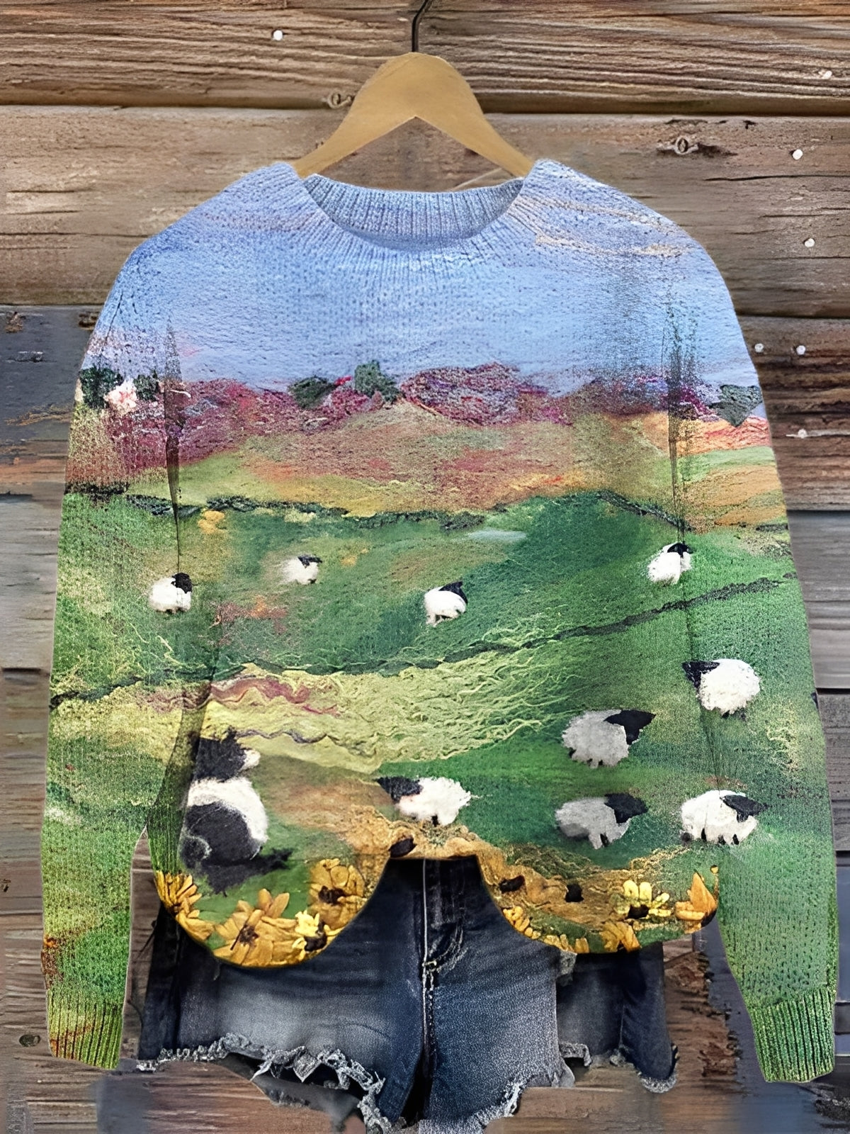 Tawnee - Pulover cald de lână cu print pentru femei