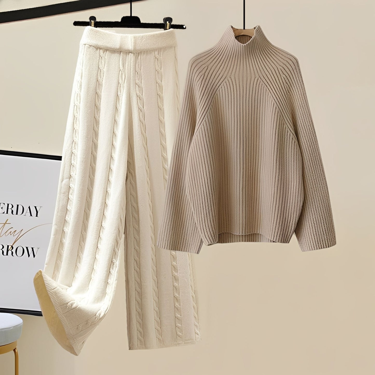 Lucie - Set tricotat stilat de 3 piese pentru dame