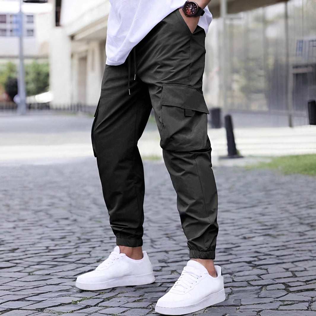 Ollie - Pantaloni cargo jogging casual, elastici, pentru bărbați