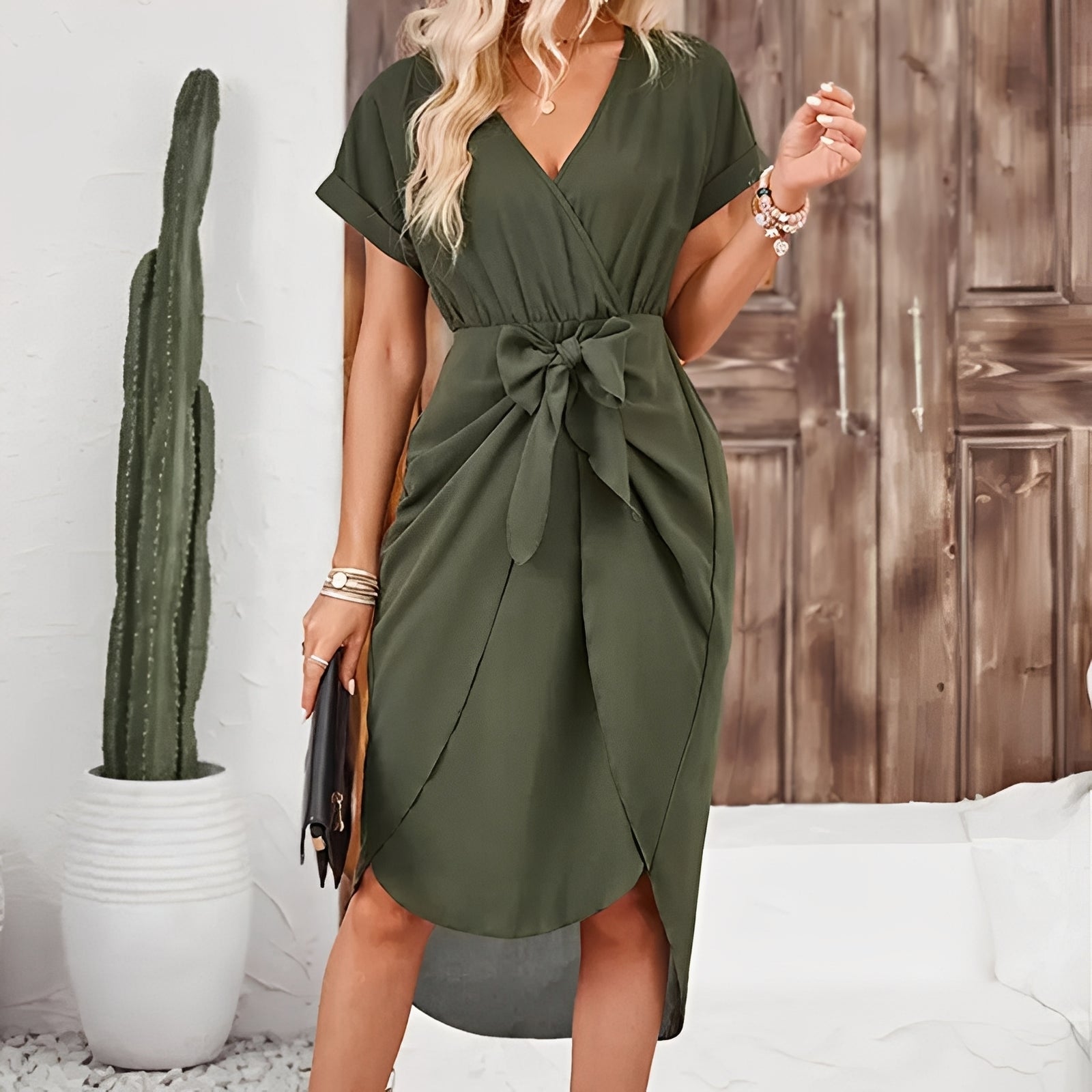 Josephine - Rochie midi stilată