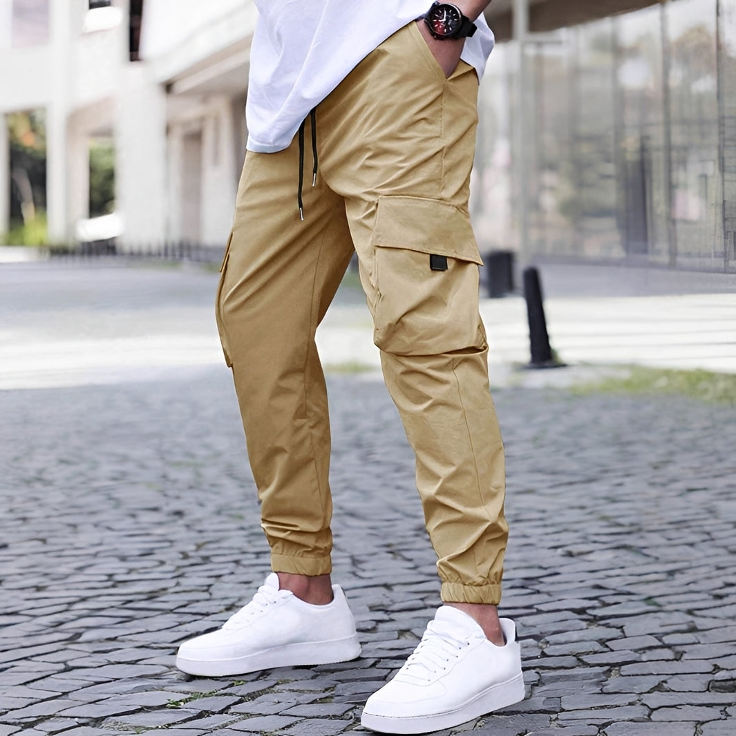 Ollie - Pantaloni cargo jogging casual, elastici, pentru bărbați