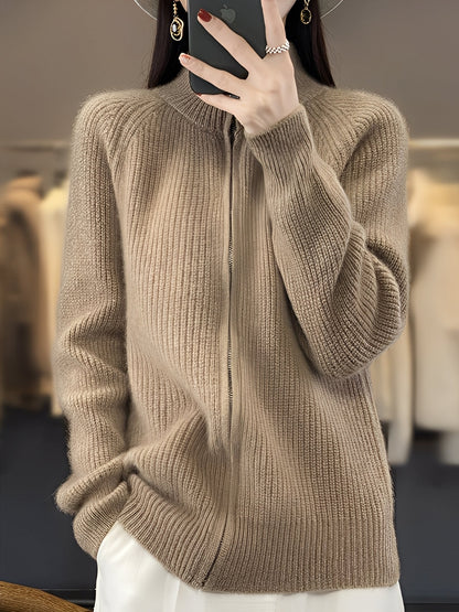 Brylee - Jachetă modernă din lână cu fermoar pentru femei