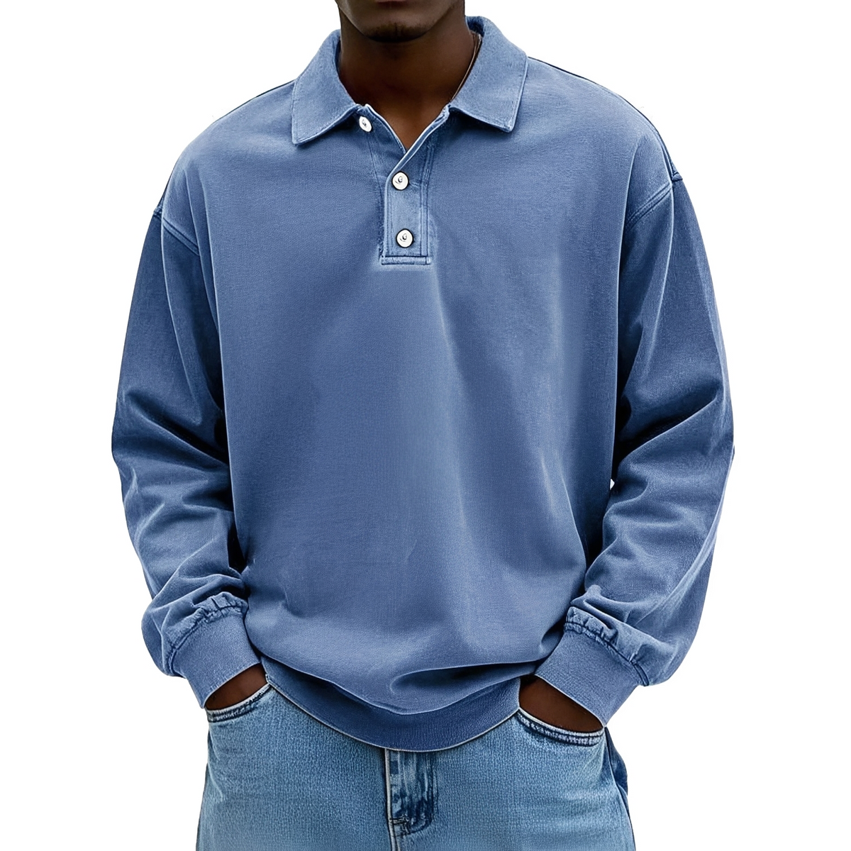Caspian - Tricou polo cu mâneci lungi pentru bărbați