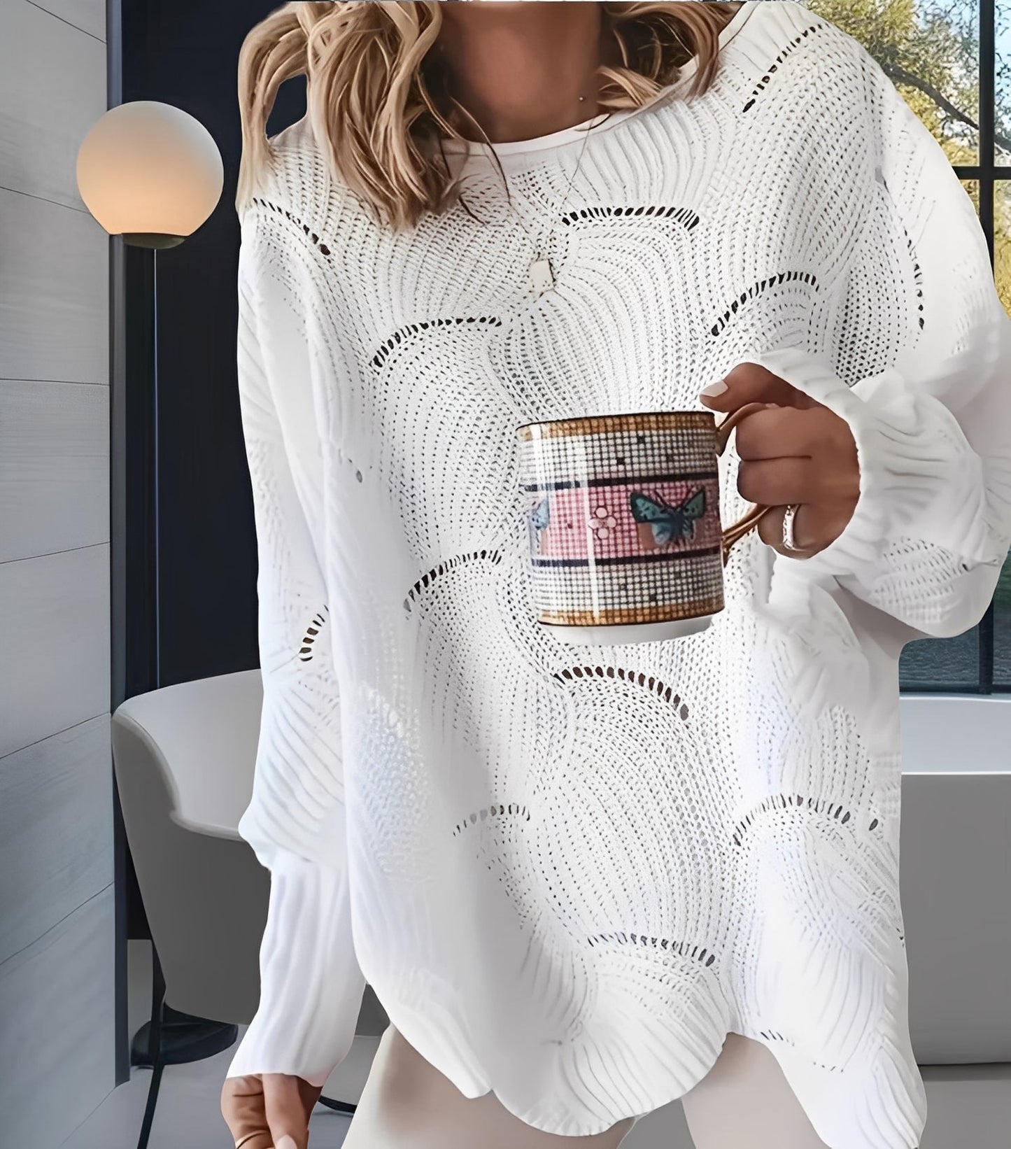 Kassandra - Pulover stilizat, cu decupaj, pentru femei