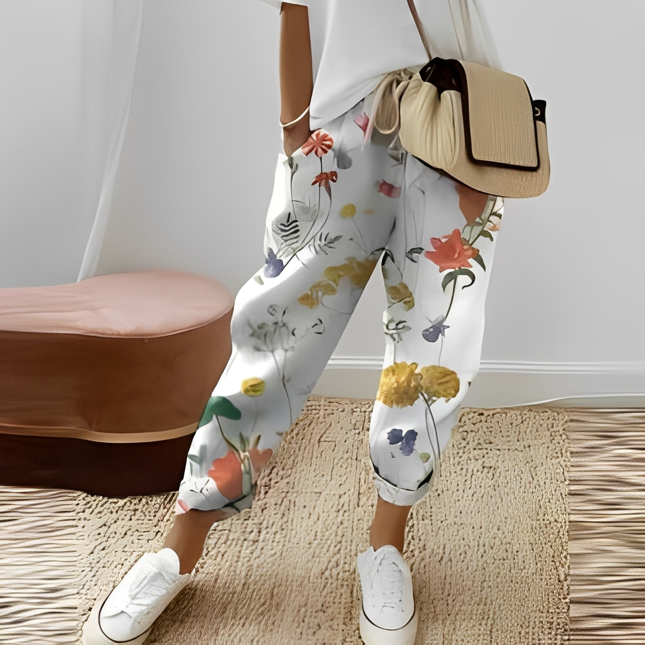 Jacintă - Pantalon confortabil cu cordon ajustabil pentru femei