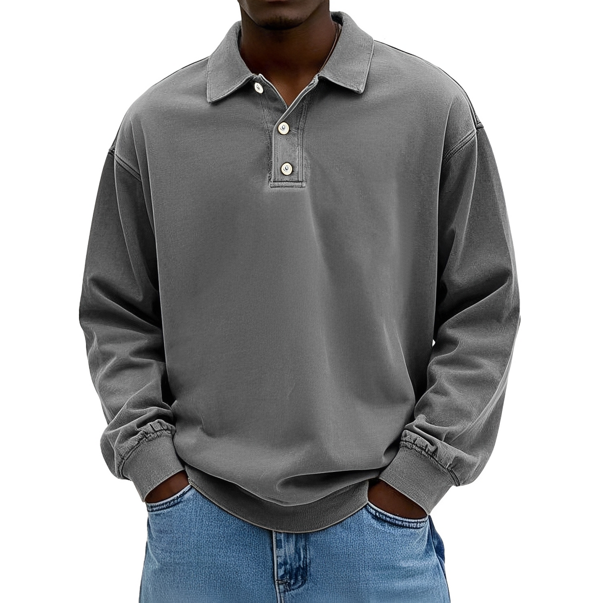 Caspian - Tricou polo cu mâneci lungi pentru bărbați