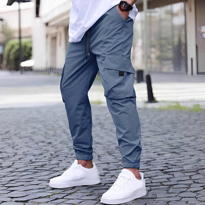 Ollie - Pantaloni cargo jogging casual, elastici, pentru bărbați