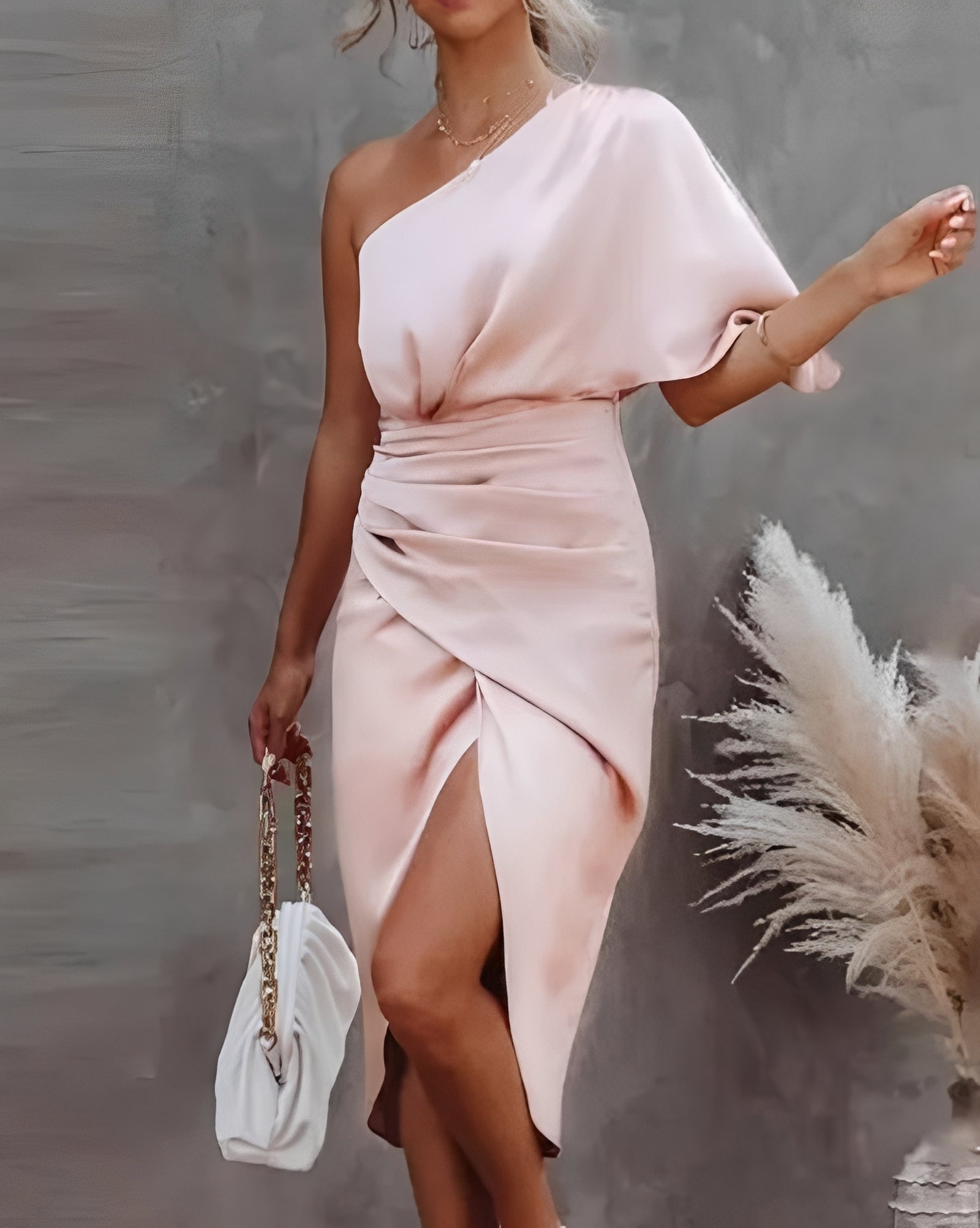 Alexia - Rochie elegantă de cocktail pe un umăr pentru femei
