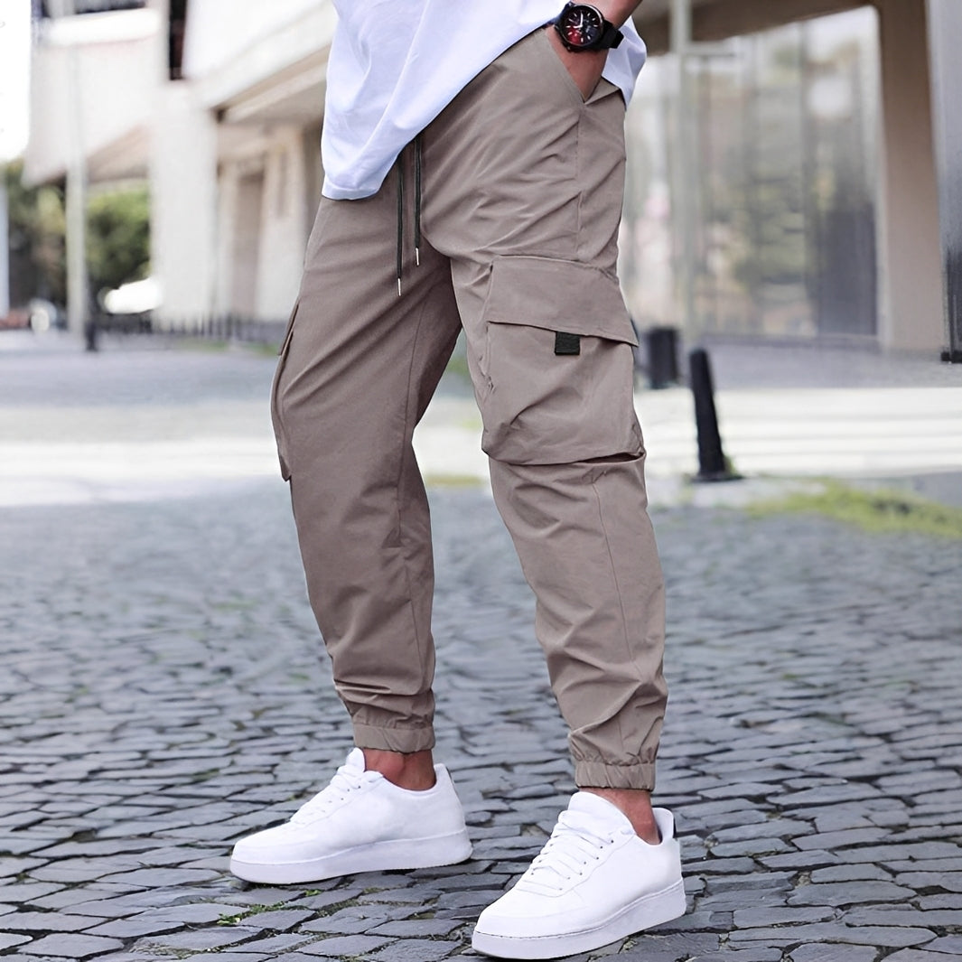Ollie - Pantaloni cargo jogging casual, elastici, pentru bărbați