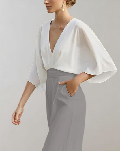 Melanie - Combinație decontractată cu picioare largi