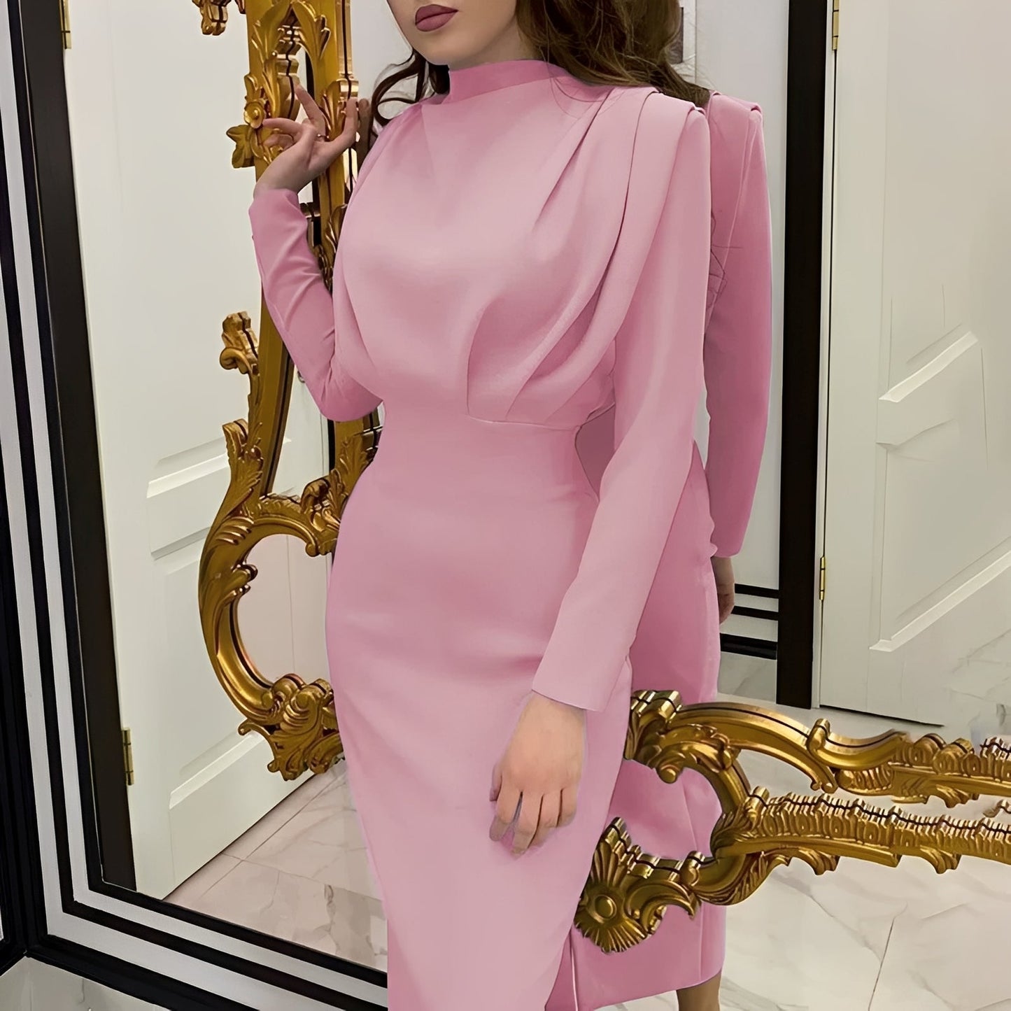 Jamie - Rochie elegantă cu mâneci lungi pentru femei