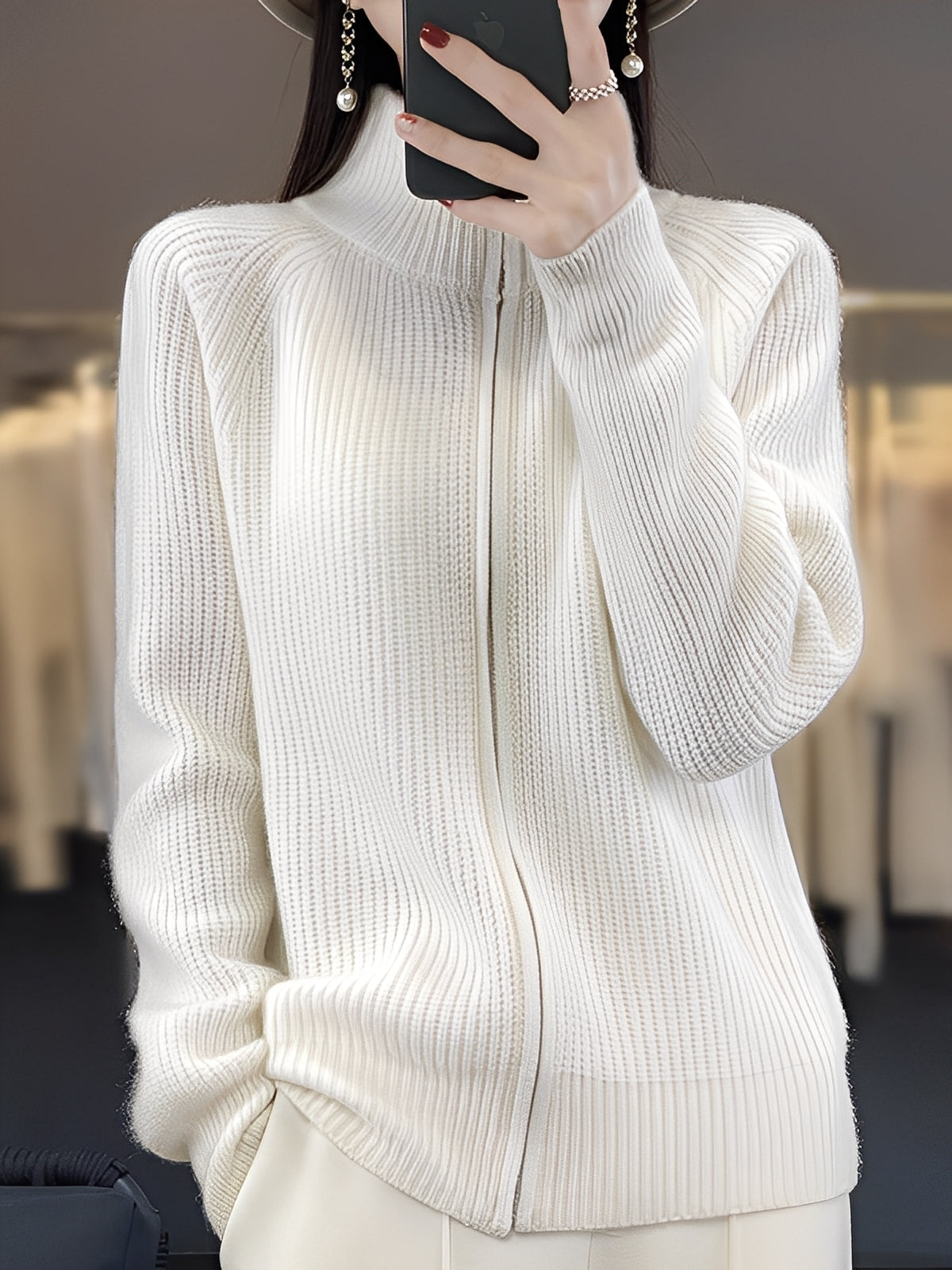 Brylee - Jachetă modernă din lână cu fermoar pentru femei