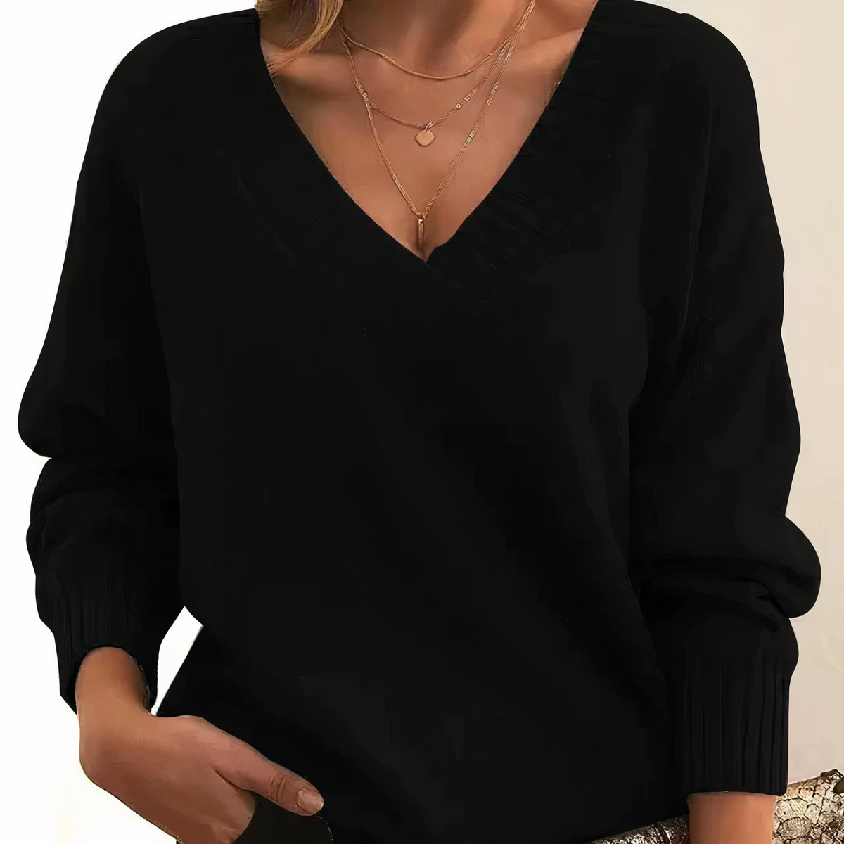 Leocadia - Pulover elegant cu decolteu în V