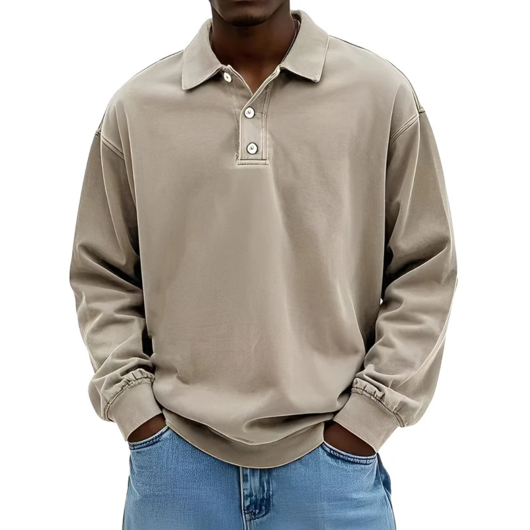 Clayton - Tricou polo cu mânecă lungă în stil modern