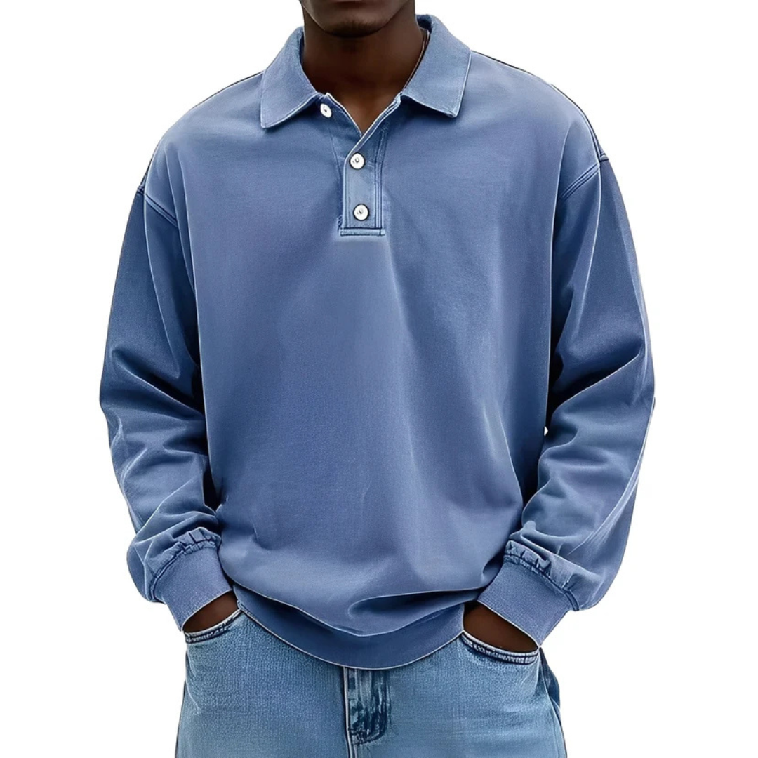 Clayton - Tricou polo cu mânecă lungă în stil modern