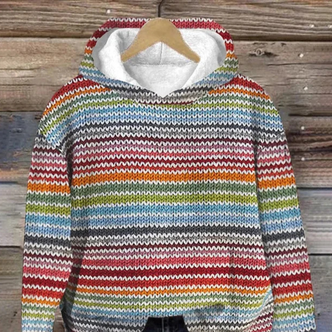 Maacah - Jachetă elegantă cu glugă și model cu dungi