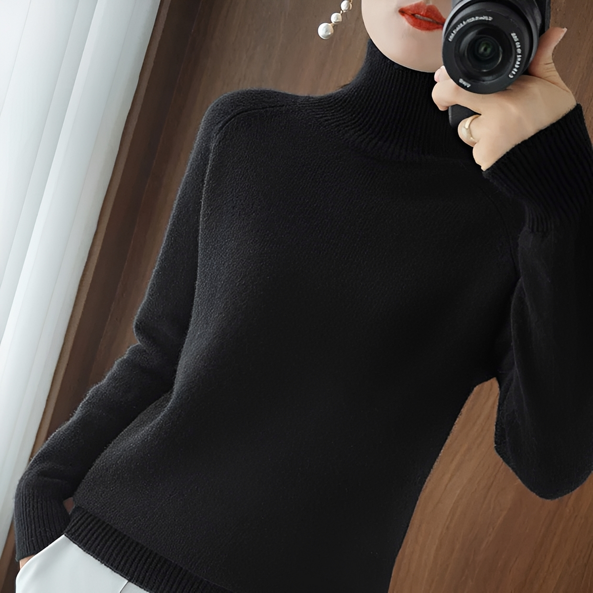 Silvana - Pulover elegant cu guler înalt