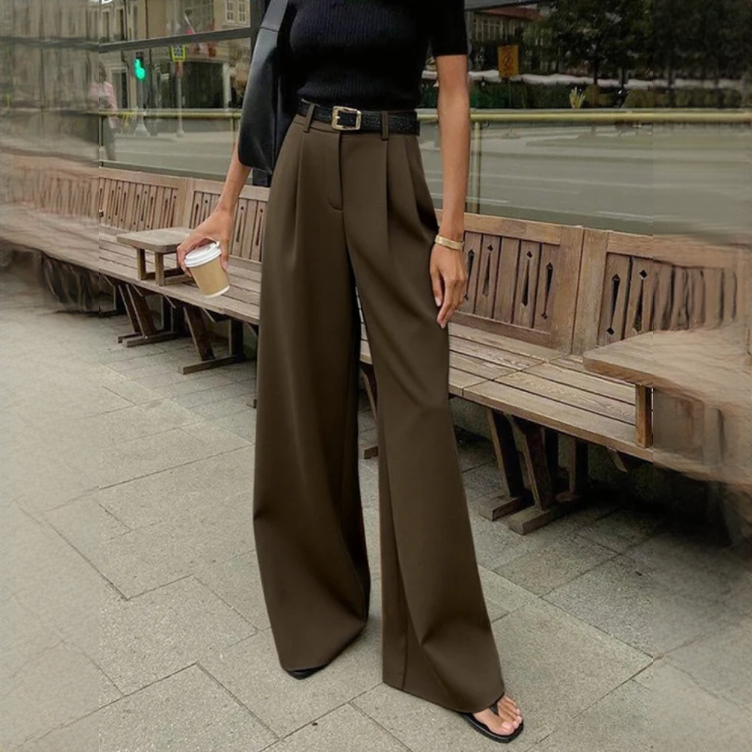 Marlene - Pantaloni eleganți cu crac larg