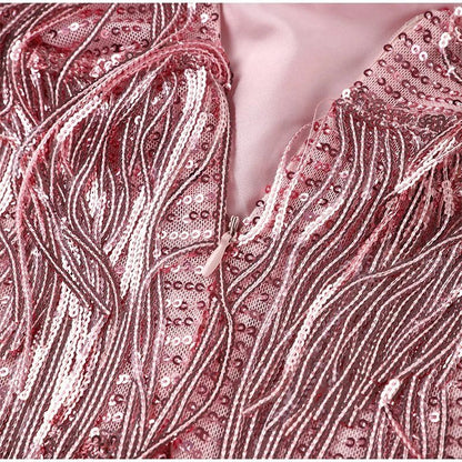 Meera - Rochie Scurtă de Petrecere Pene, Elegant & Atragător