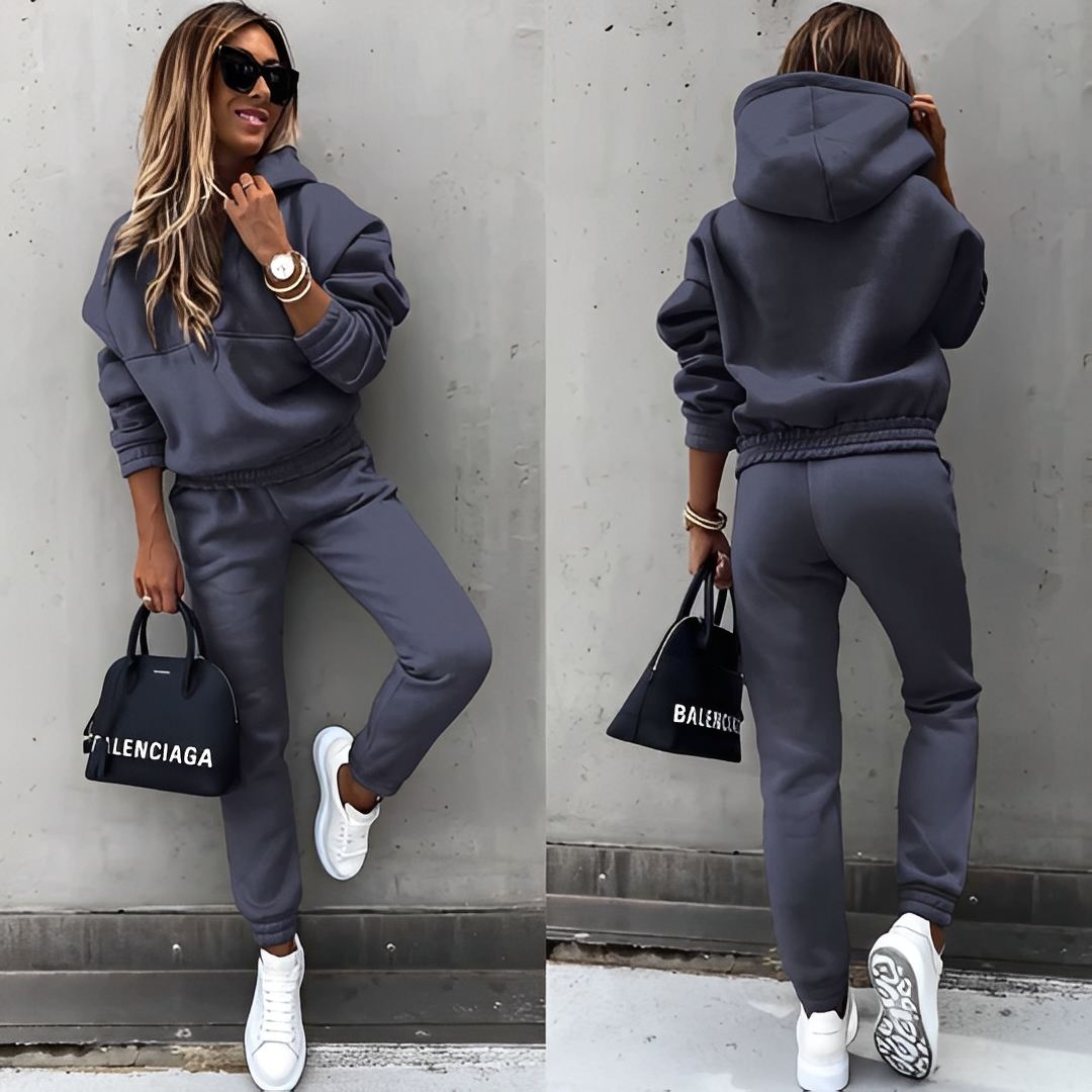 Jovelyn - Set de 2 piese cu glugă, confortabil pentru femei