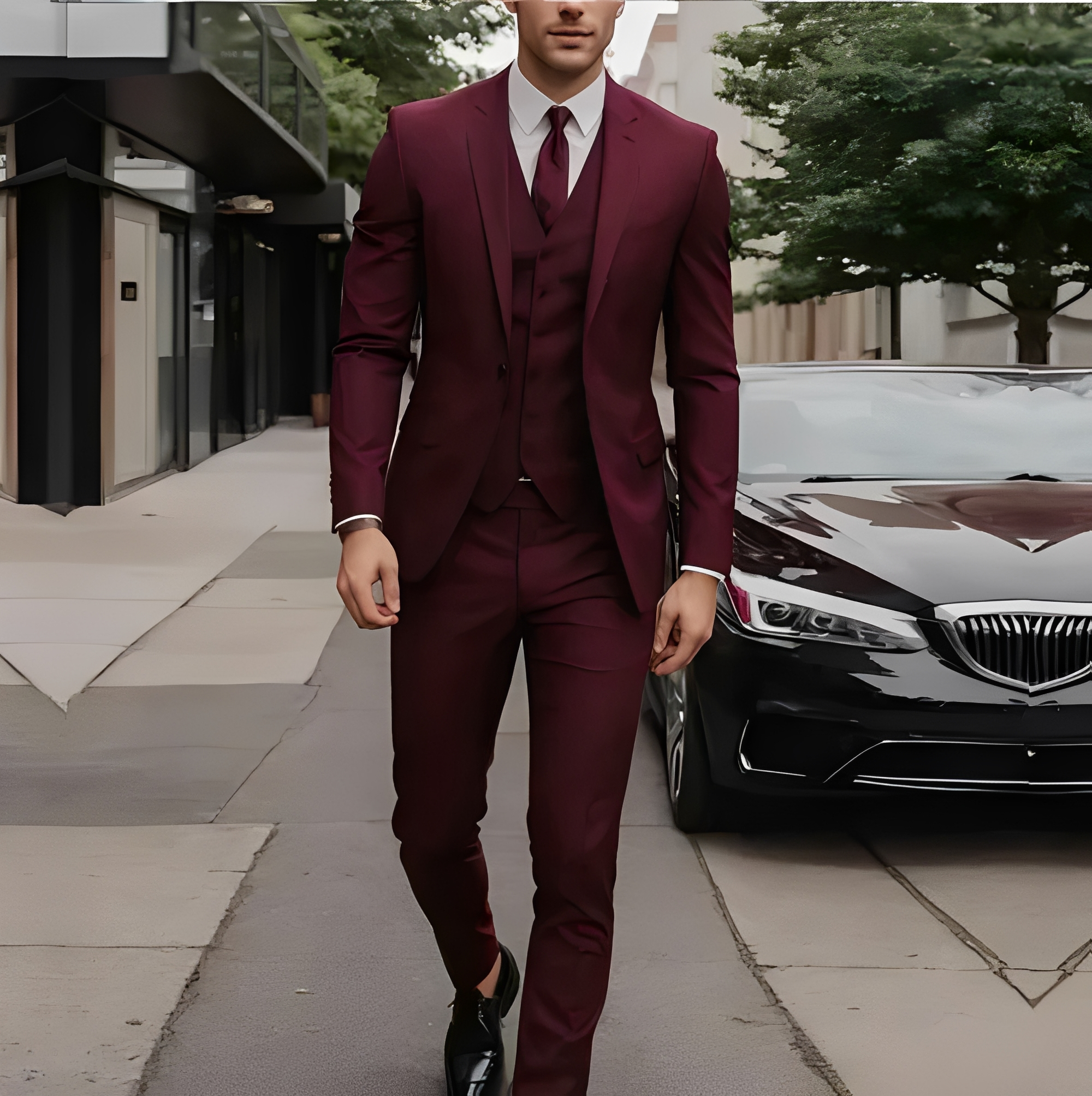 Abenner - Costum formal de trei piese slim fit pentru bărbați