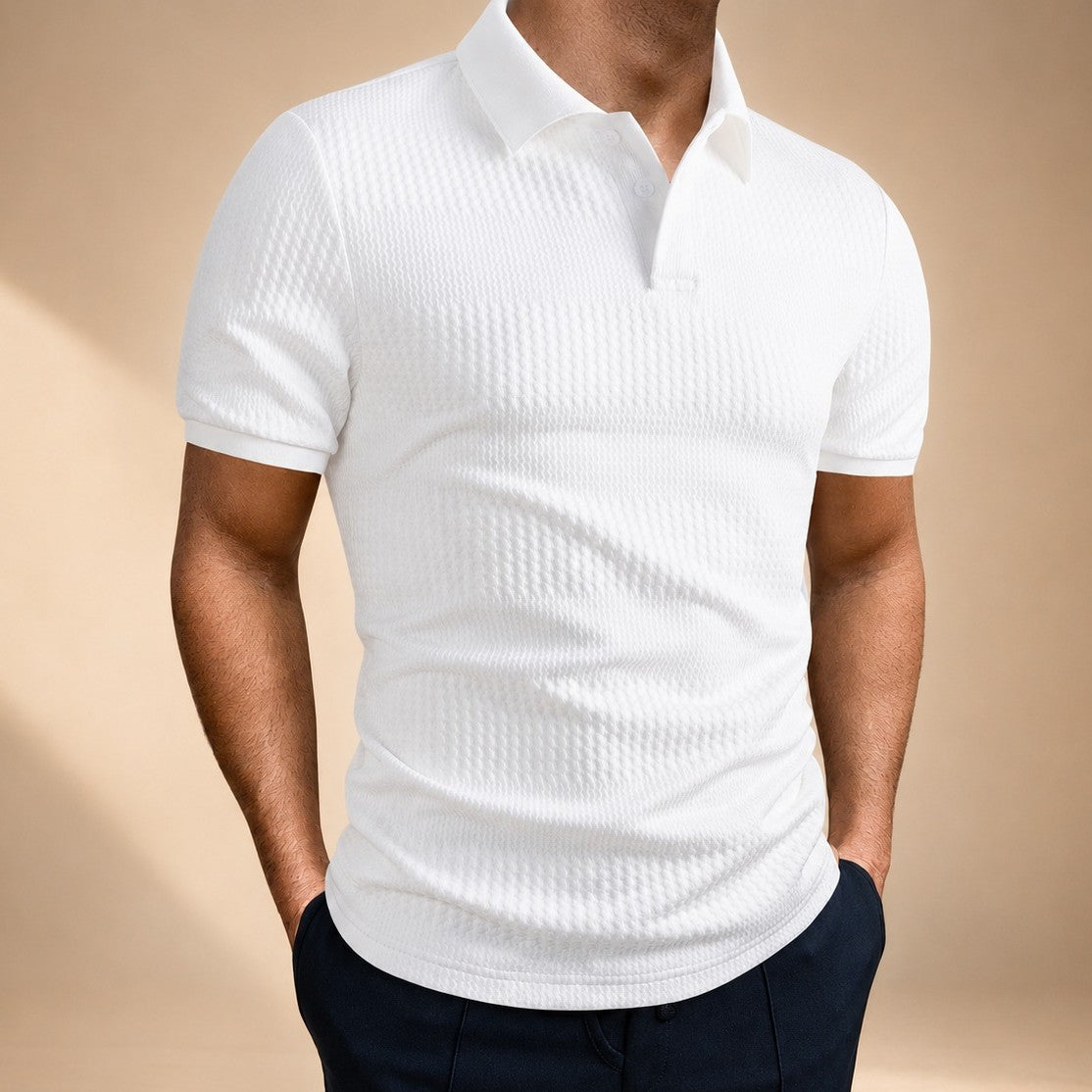 Robyn - Tricou Polo Casual Texturat