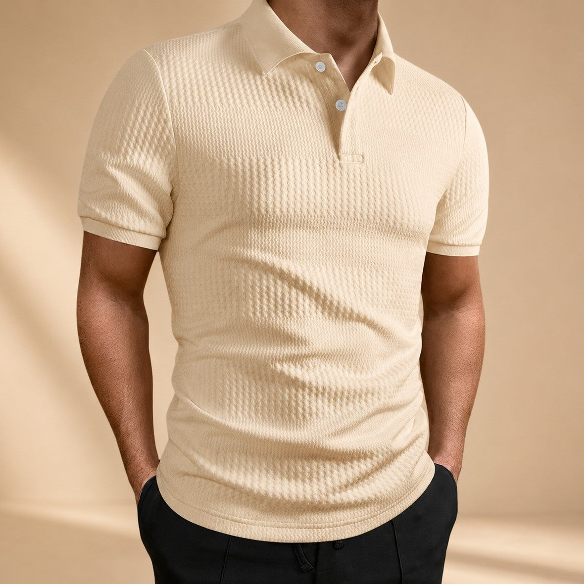 Robyn - Tricou Polo Casual Texturat