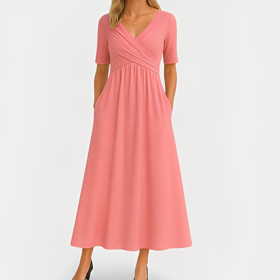 Maïka - Rochie elegantă cu decolteu în V