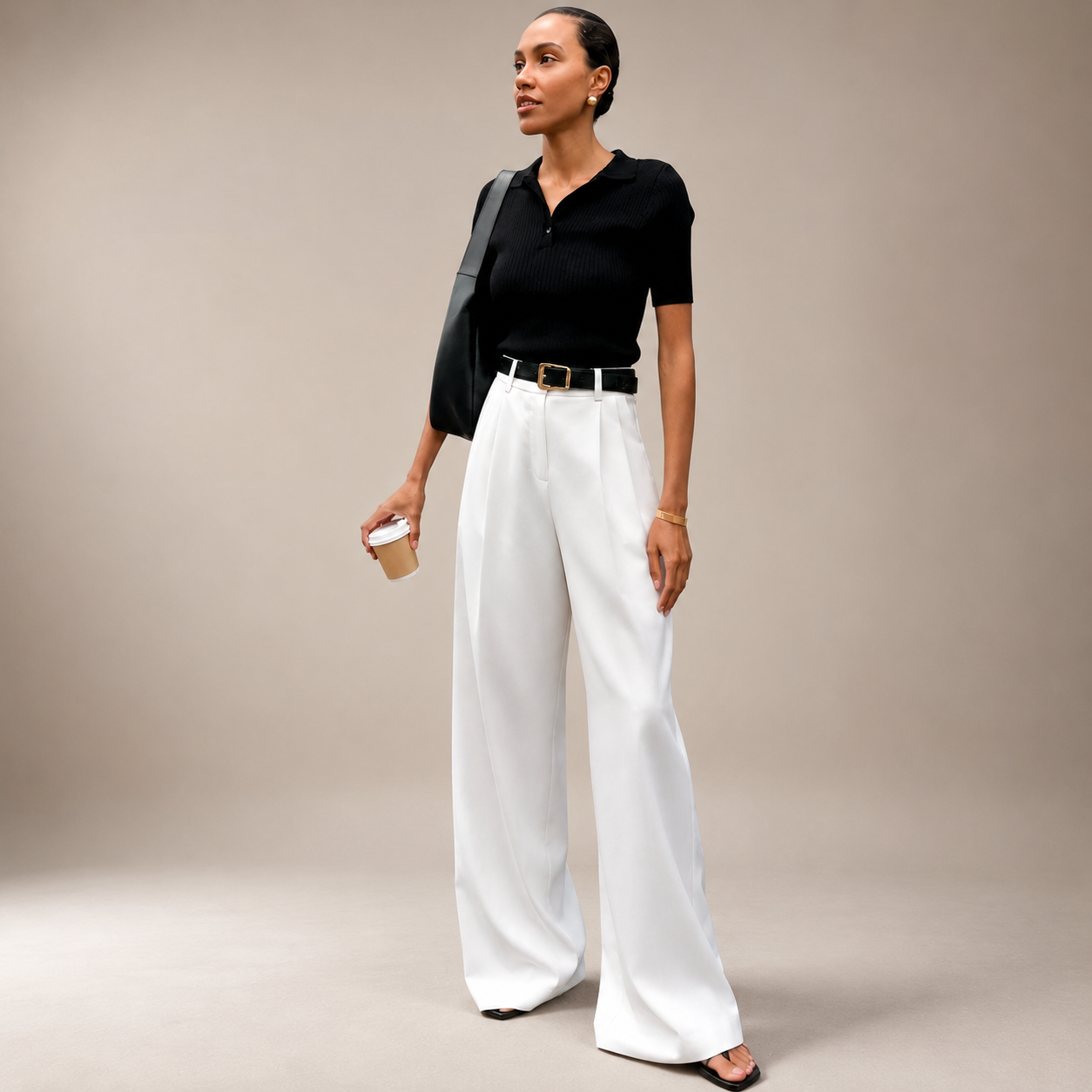 Blaine - Pantaloni largi stilati