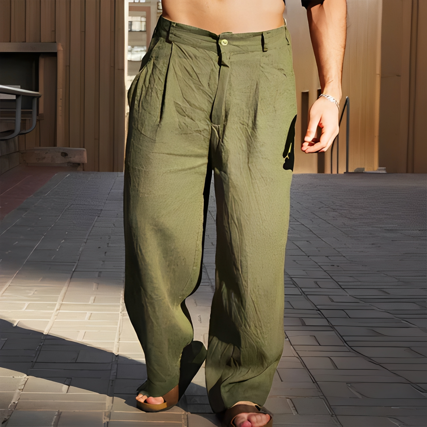 Brenz - Pantaloni de vară cu croială largă pentru bărbați