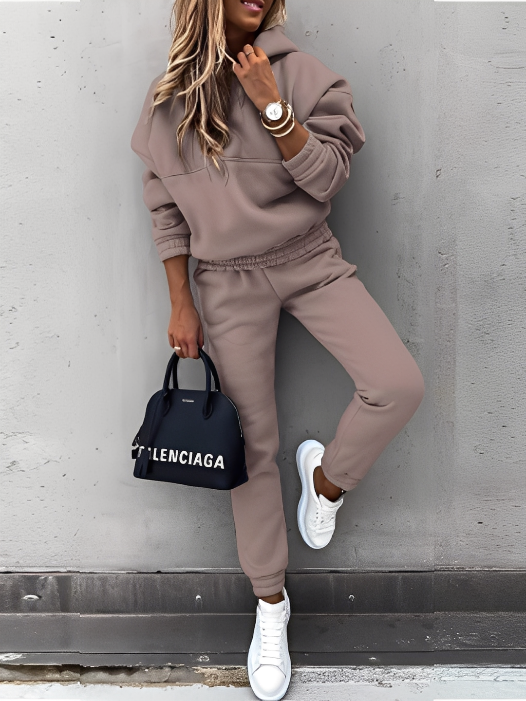 Dianna - Set de jogging stilizat cu glugă pentru femei