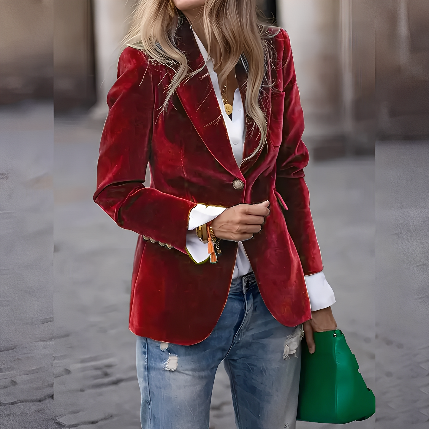 Alise - Elegant, slim sacou de catifea pentru femei