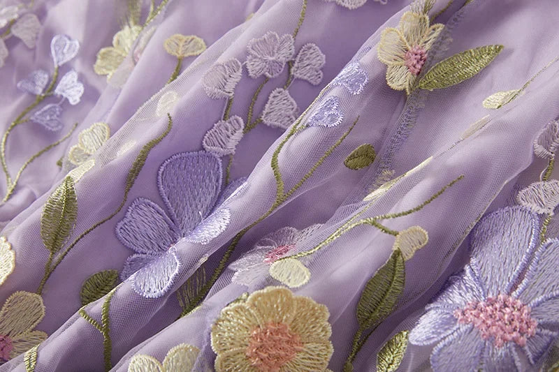 Andrea – Rochie maxi transparentă cu broderie delicată