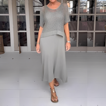 Almera - Set jachetă și fustă din tricot pentru femei