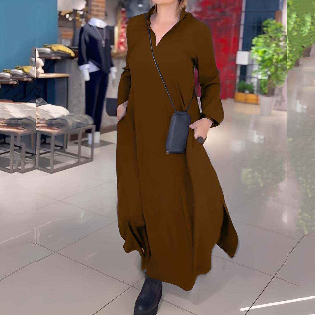 Hélène - Rochie feminină largă cu deschidere laterală