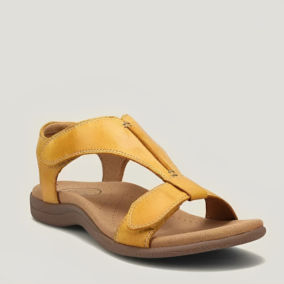 Rosemarie - Sandale ortopedice cu pană din piele pentru femei