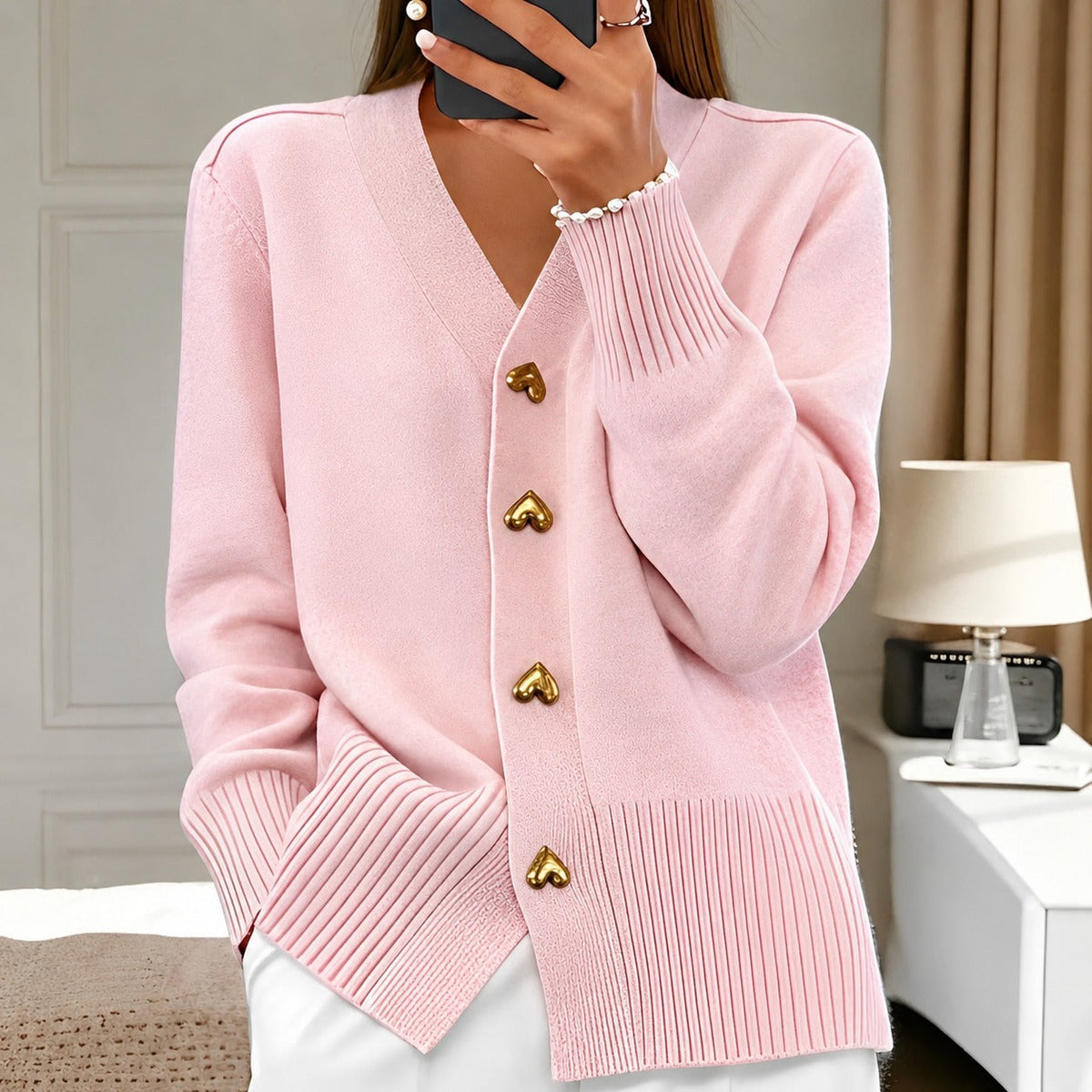Annalee - Cardigan elegant Love Button pentru femei