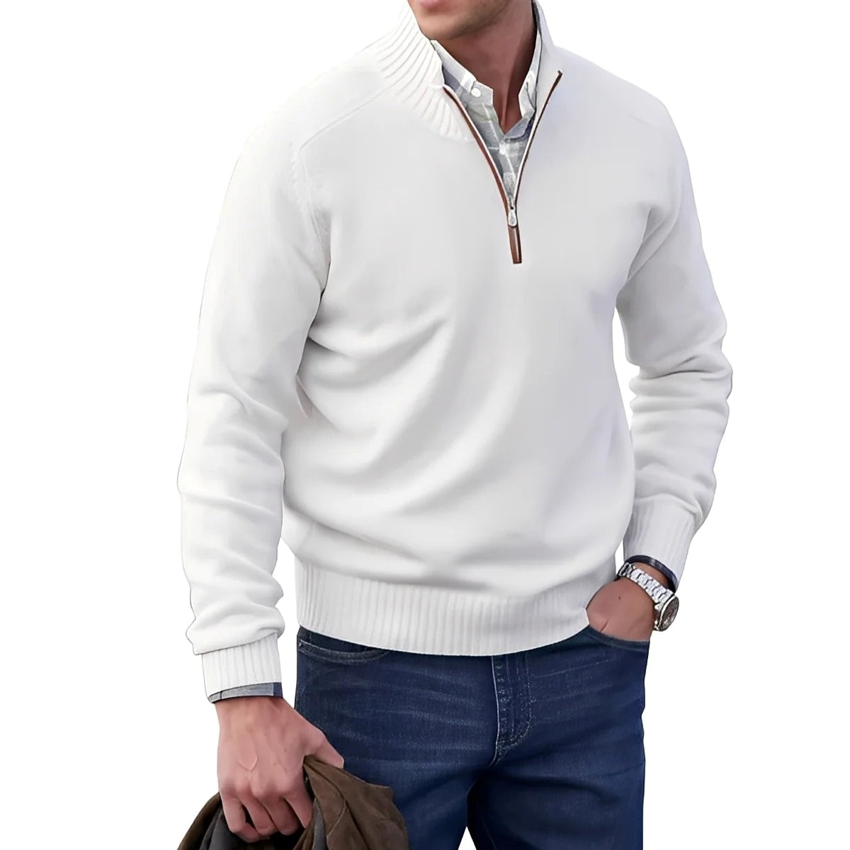 Gabriel - Pulover casual pentru bărbați cu fermoar