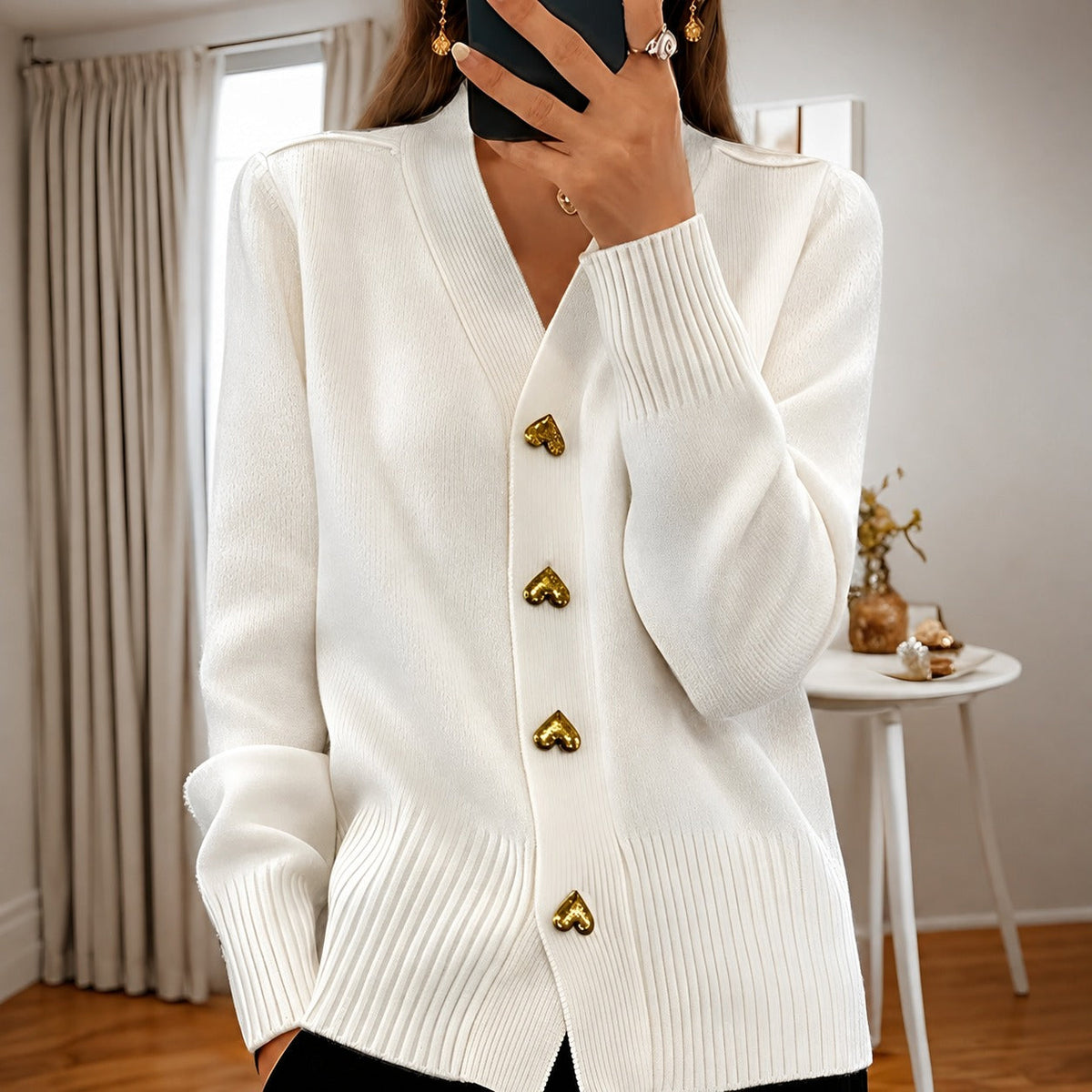 Annalee - Cardigan elegant Love Button pentru femei