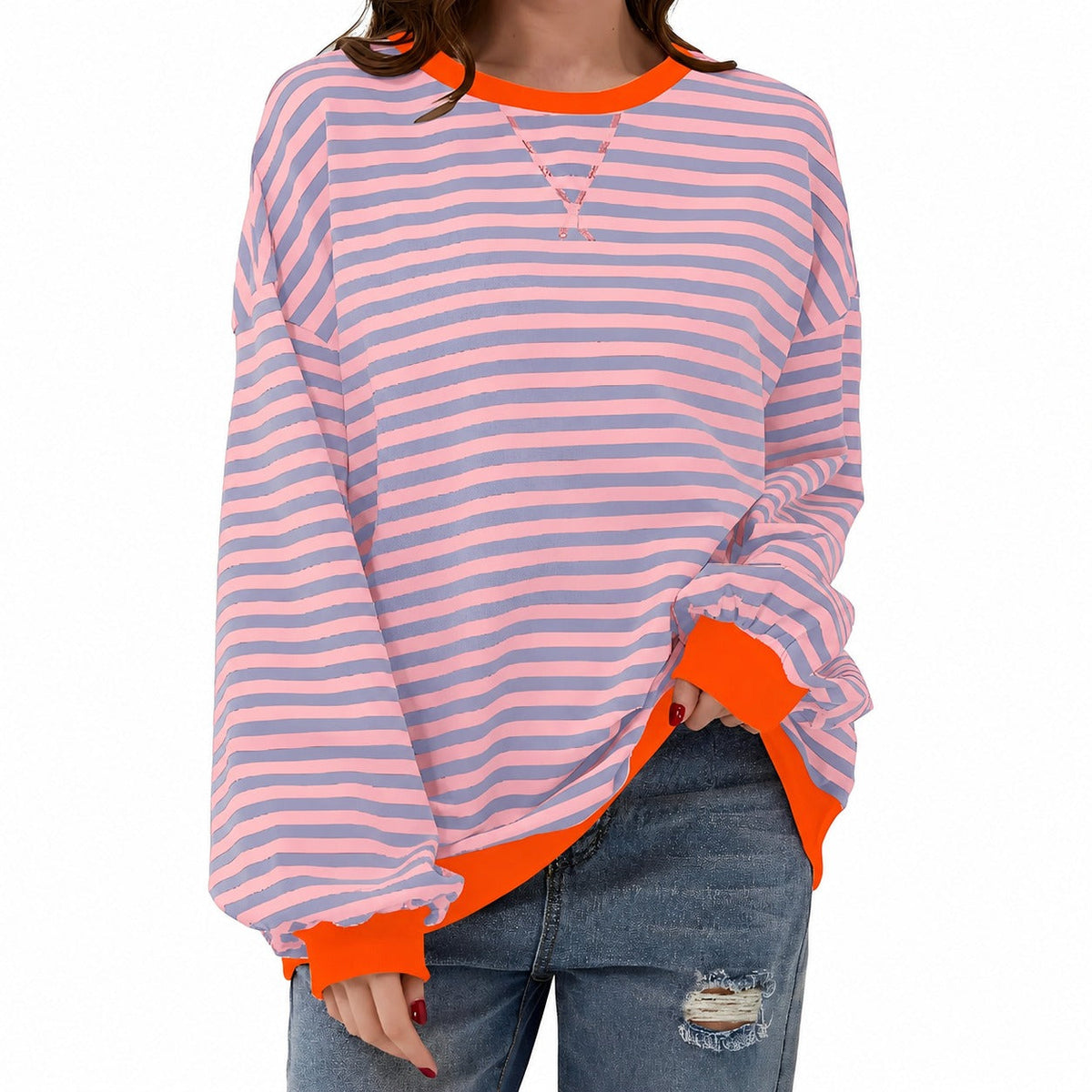Judith - Pulover casual în dungi pentru femei