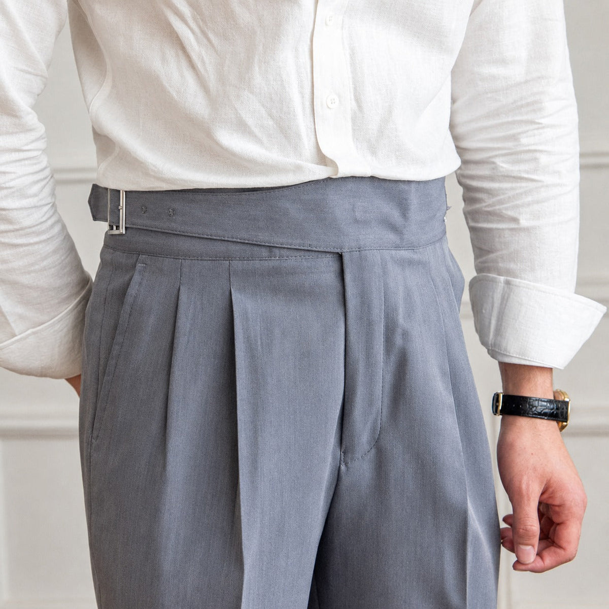 Bronson - Pantaloni eleganți pentru bărbați cu cataramă reglabilă